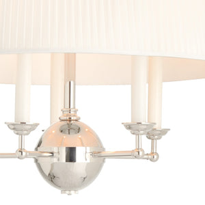 Wildwood Jermyn Small Chandelier — Polished Nickel & Off-White Silkette Shade, Geometric Elegance For Cozy Spaces 65748