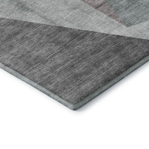 HomeRoots 8' X 10' Stylish Teal Gray Ivory Geometric Area Rug - Washable, Durable, UV Protected for High Traffic 657489