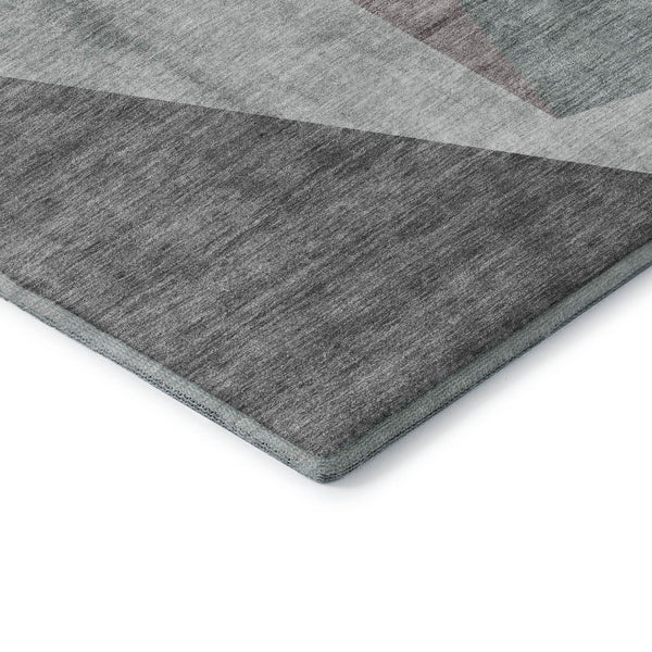 HomeRoots 8' X 10' Stylish Teal Gray Ivory Geometric Area Rug - Washable, Durable, UV Protected for High Traffic 657489