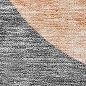 HomeRoots 5' X 8' Coral Gray Gold Geometric Area Rug - Washable, UV-Protected, Stain-Resistant for Modern Homes 657493