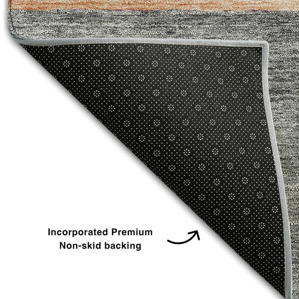 HomeRoots 8' X 10' Coral Gray & Gold Geometric Area Rug - Washable, UV-Protected, Perfect for High-Traffic Spaces! 657495