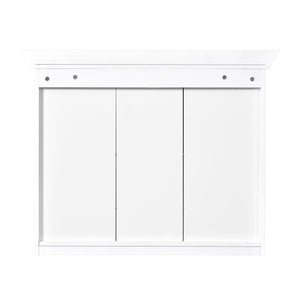 English Elm 35" Bathroom Medicine Cabinet with Mirror — 5 Adjustable Shelves, Wall-Mounted Storage, Modern White Elegance N710P264306K