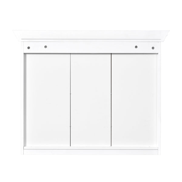 English Elm 35" Bathroom Medicine Cabinet with Mirror — 5 Adjustable Shelves, Wall-Mounted Storage, Modern White Elegance N710P264306K