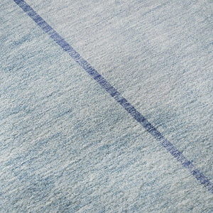 HomeRoots 8' Sky Blue & Gray Geometric Round Rug - Washable, UV-Protected, Modern Design for Busy Homes 657500