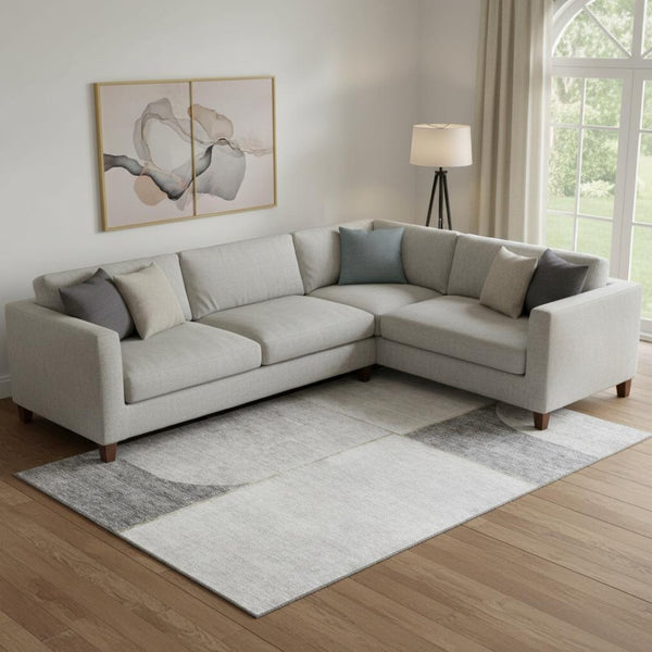 HomeRoots 8' X 10' Taupe & Gray Geometric Area Rug – Washable, UV-Protected, Durable for High-Traffic Spaces 657507