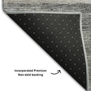 HomeRoots 9' X 12' Taupe and Gray Geometric Washable Area Rug - Durable, UV-Protected for Modern Spaces 657508