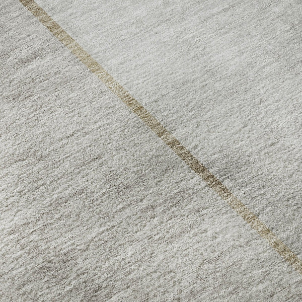 HomeRoots 9' X 12' Taupe and Gray Geometric Washable Area Rug - Durable, UV-Protected for Modern Spaces 657508