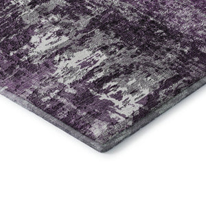 HomeRoots 5' X 8' Stylish Eggplant & Ivory Abstract Washable Area Rug – Durable, UV-Protected & Pet-Friendly 657511