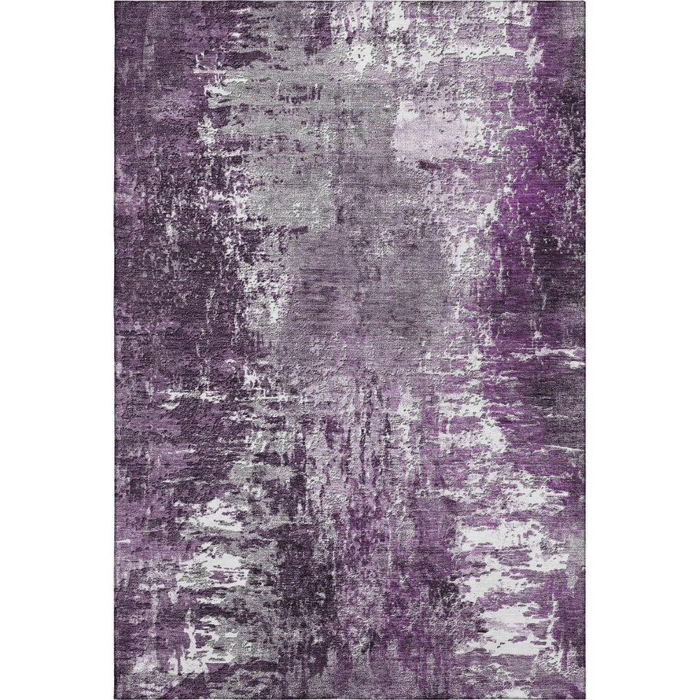 HomeRoots 10' X 14' Eggplant And Ivory Abstract Rug – Washable, Stain Resistant, UV Protected for Busy Homes 657515