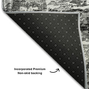 HomeRoots 5' X 8' Gray and Ivory Abstract Area Rug – Washable, UV Protected, Durable Design for Modern Spaces 657517