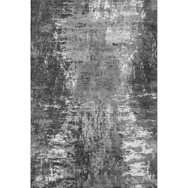 HomeRoots 8' X 10' Gray and Ivory Abstract Area Rug - Stylish, Washable, UV-Protected, Perfect for High-Traffic Areas 657519