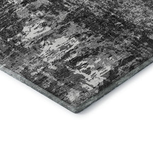 HomeRoots 9' X 12' Gray and Ivory Contemporary Abstract Area Rug – Washable, UV Protected, Durable & Stylish 657520