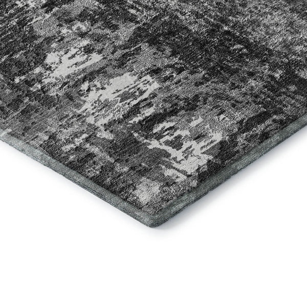 HomeRoots 9' X 12' Gray and Ivory Contemporary Abstract Area Rug – Washable, UV Protected, Durable & Stylish 657520