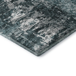 HomeRoots 9' X 12' Teal And Ivory Abstract Area Rug - Soft, Stain-Resistant, UV Protected for Modern Living Spaces 657526