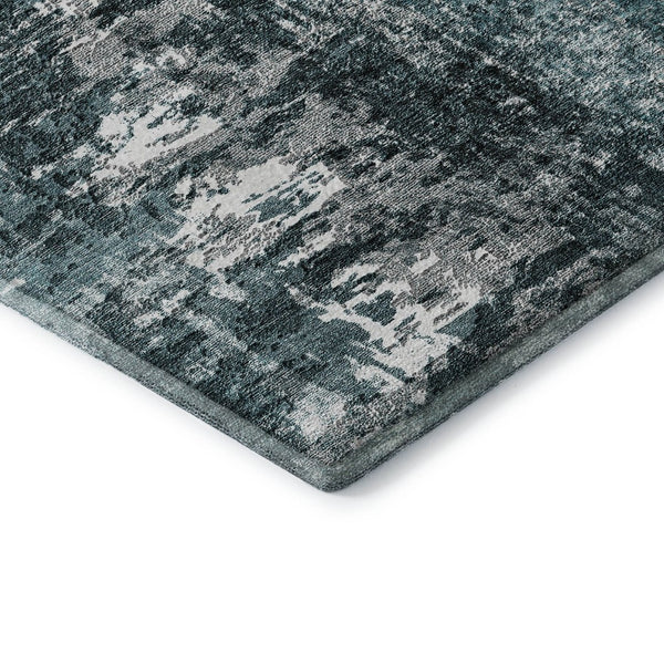HomeRoots 9' X 12' Teal And Ivory Abstract Area Rug - Soft, Stain-Resistant, UV Protected for Modern Living Spaces 657526