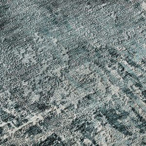 HomeRoots 9' X 12' Teal And Ivory Abstract Area Rug - Soft, Stain-Resistant, UV Protected for Modern Living Spaces 657526