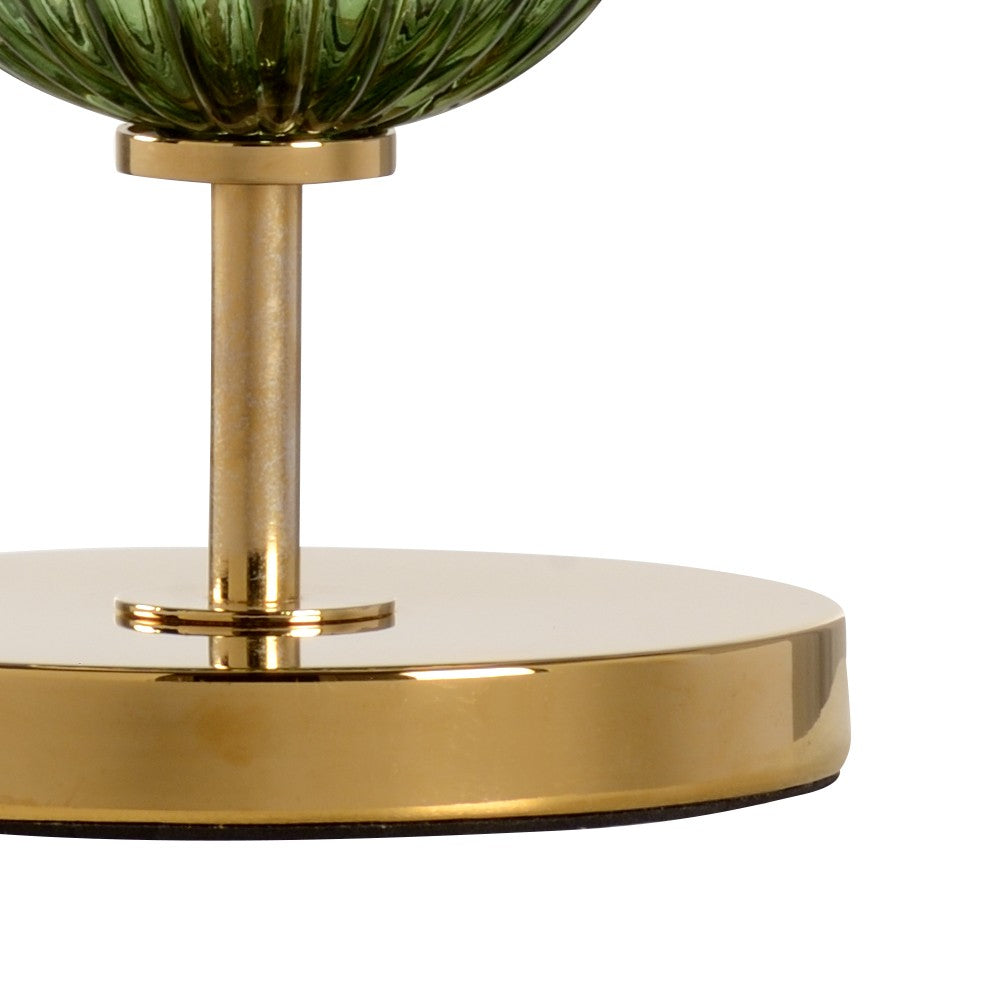 Wildwood Cara Green Fluted Crystal Table Lamp With Polished Brass Mounting — 26.5" Ambient Accent Light 65754