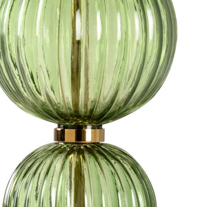 Wildwood Cara Green Fluted Crystal Table Lamp With Polished Brass Mounting — 26.5" Ambient Accent Light 65754
