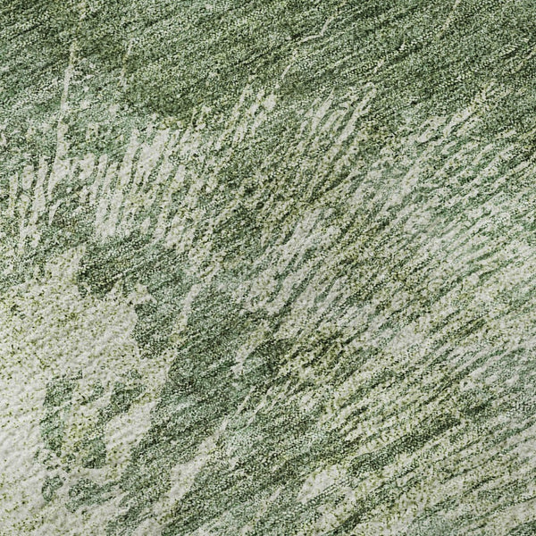 HomeRoots 8' X 10' Contemporary Fern Green & Ivory Abstract Area Rug – Washable, UV Protected, Stylish Comfort! 657543
