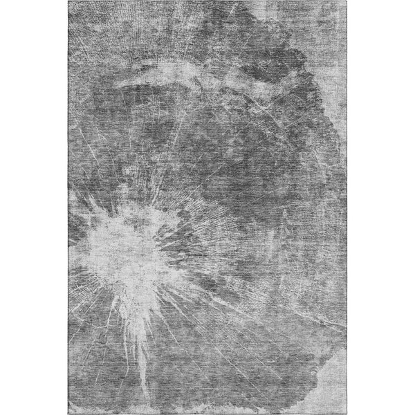 HomeRoots 9' X 12' Gray and Silver Abstract Area Rug - Washable, Stain-Resistant, UV-Protected for Homes 657550