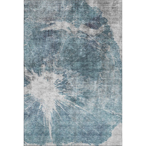 HomeRoots 10' X 14' Teal and Ivory Abstract Area Rug - Durable, Stain-Resistant, UV Protected for High-Traffic Homes 657563