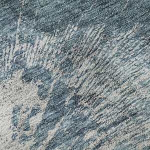 HomeRoots 10' X 14' Teal and Ivory Abstract Area Rug - Durable, Stain-Resistant, UV Protected for High-Traffic Homes 657563
