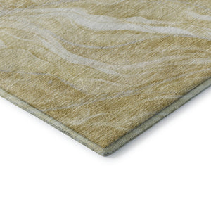 HomeRoots 5' X 8' Gold And Ivory Abstract Area Rug - Stylish, Washable, UV-Protected for Busy Homes & Pets 657583