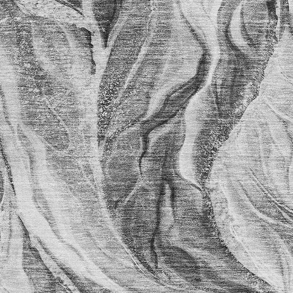 HomeRoots 8' X 10' Gray And Ivory Abstract Washable Area Rug - UV Protected, Stain-Resistant, Stylish Design 657591