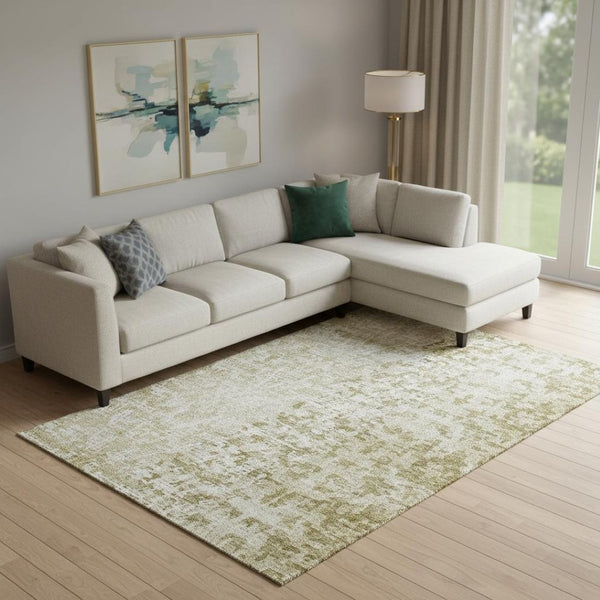 HomeRoots 8' X 10' Taupe And Ivory Abstract Rug - Washable, UV-Protected, Durable, Stylish for Busy Homes! 657603