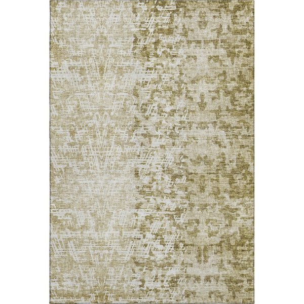 HomeRoots 8' X 10' Taupe And Ivory Abstract Rug - Washable, UV-Protected, Durable, Stylish for Busy Homes! 657603