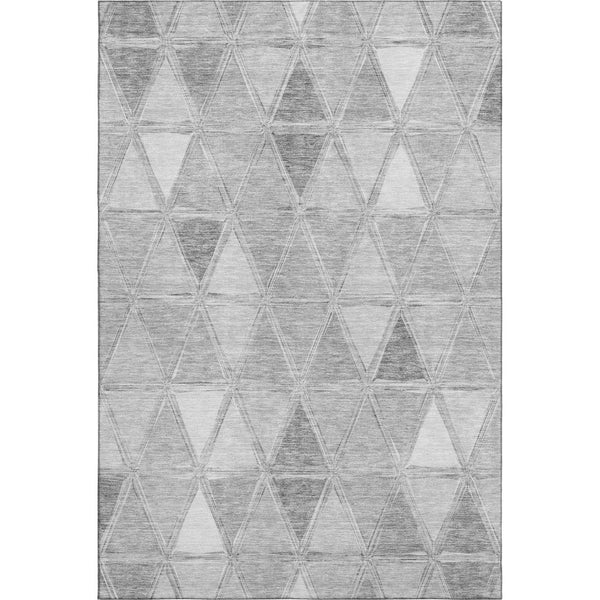 HomeRoots 10' X 14' Gray And Silver Geometric Area Rug - Stain-Resistant, UV-Protected, Modern Design for Style 657635