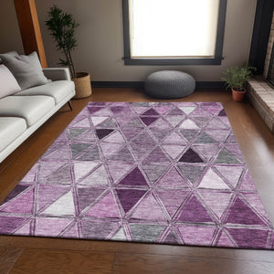 HomeRoots 10' X 14' Merlot Gray Ivory Geometric Area Rug – Durable, Stain-Resistant, UV Protected for Homes 657647