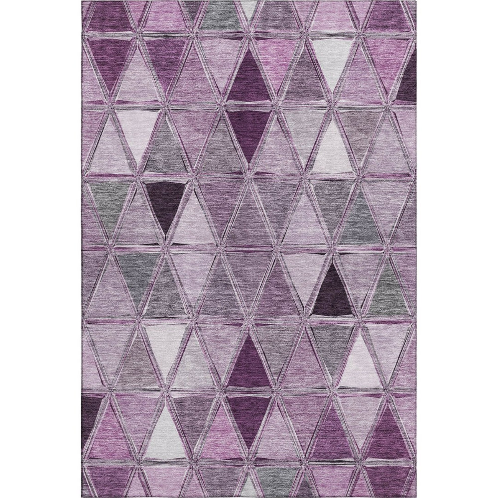 HomeRoots 10' X 14' Merlot Gray Ivory Geometric Area Rug – Durable, Stain-Resistant, UV Protected for Homes 657647