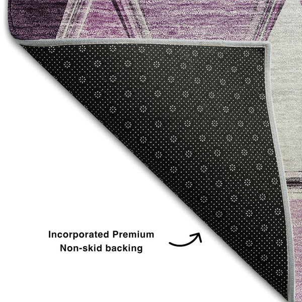 HomeRoots 10' X 14' Merlot Gray Ivory Geometric Area Rug – Durable, Stain-Resistant, UV Protected for Homes 657647