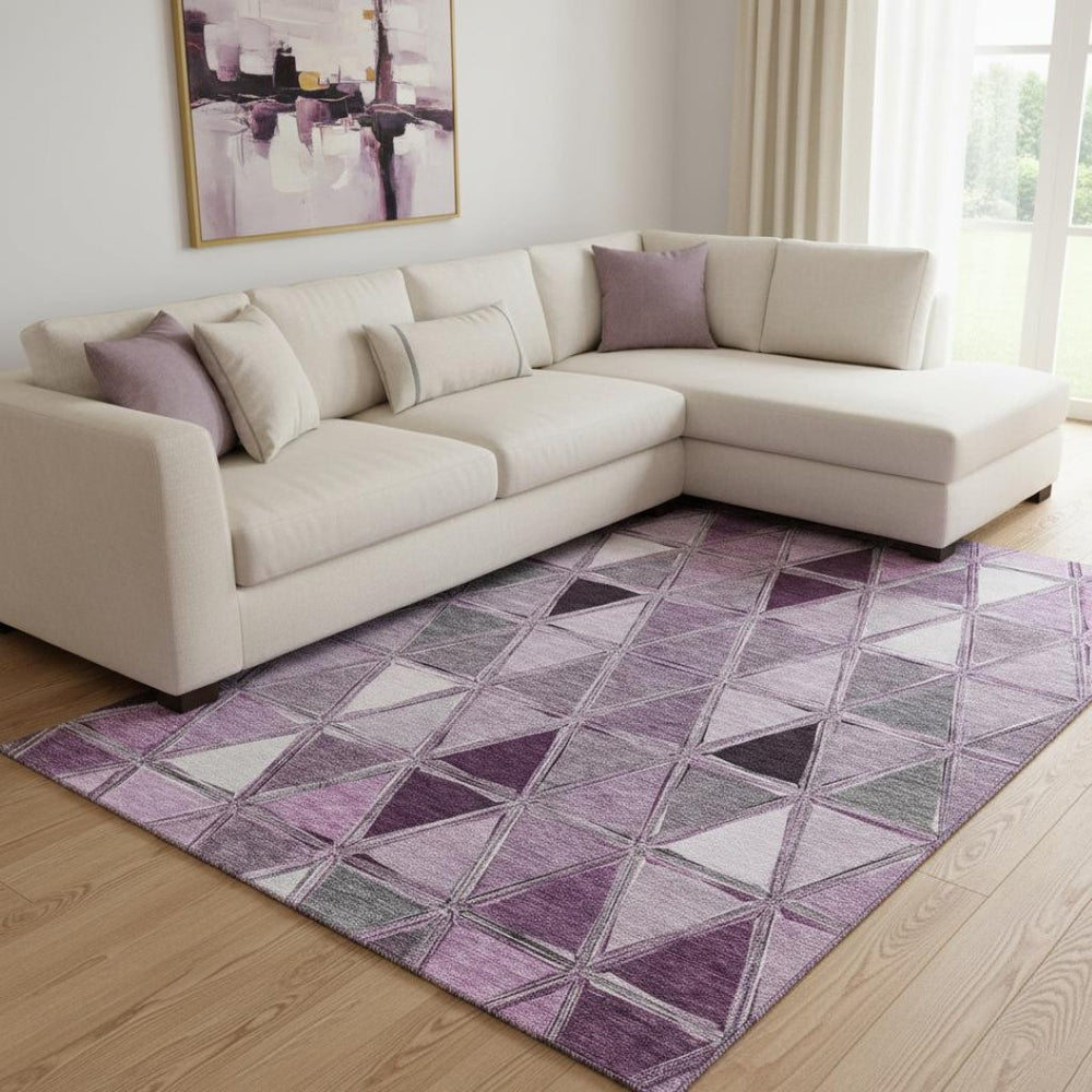 HomeRoots 10' X 14' Merlot Gray Ivory Geometric Area Rug – Durable, Stain-Resistant, UV Protected for Homes 657647