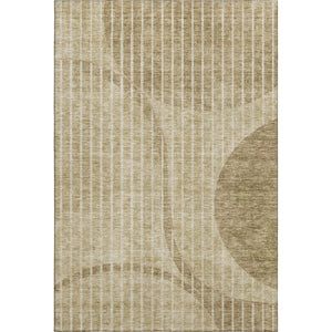 HomeRoots 5' X 8' Brown And Ivory Striped Area Rug - Washable, Stain-Resistant, UV Protected for Daily Use 657655
