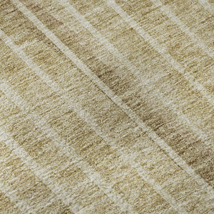 HomeRoots 5' X 8' Brown And Ivory Striped Area Rug - Washable, Stain-Resistant, UV Protected for Daily Use 657655