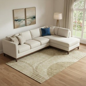 HomeRoots 8' X 10' Brown and Ivory Striped Washable Area Rug - Durable, UV-Protected, Easy-Care Design for Homes 657657
