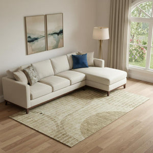 HomeRoots 9' X 12' Stylish Brown and Ivory Striped Washable Area Rug with UV Protection for Busy Homes 657658