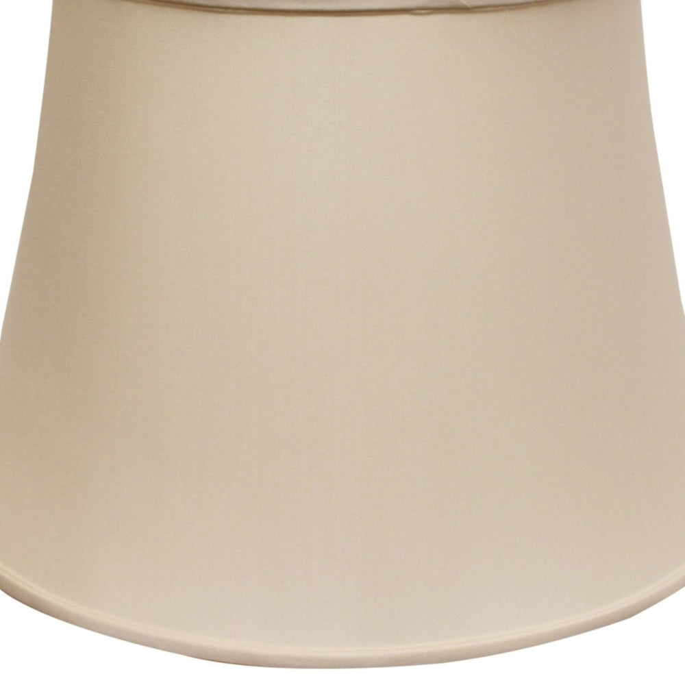 English Elm Slant Euro Bell Pongee Silk Softback Lampshade Elegant Champagne Neutral for Traditional Decor B075101165