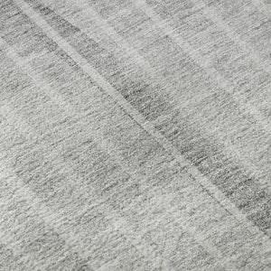 HomeRoots 5' X 8' Gray And Ivory Striped Washable Area Rug – UV Protected, Stylish, Durable, Easy-Care Design! 657673