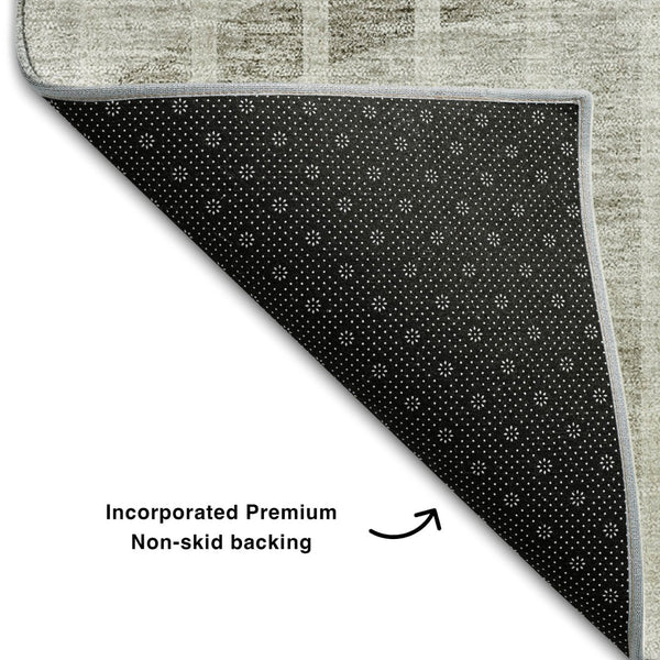 HomeRoots 5' X 8' Taupe And Ivory Striped Area Rug - Stylish, Durable, Stain Resistant with UV Protection! 657679