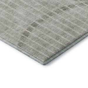 HomeRoots 5' X 8' Taupe And Ivory Striped Area Rug - Stylish, Durable, Stain Resistant with UV Protection! 657679