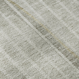 HomeRoots 5' X 8' Taupe And Ivory Striped Area Rug - Stylish, Durable, Stain Resistant with UV Protection! 657679