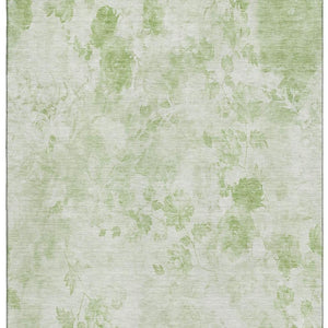 HomeRoots 5' X 8' Artichoke Green Floral Area Rug - Elegant, Washable, Stain-Resistant, UV-Protected Design 657685