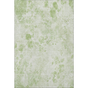 HomeRoots 9' X 12' Artichoke Green Floral Area Rug – Washable, Stain Resistant, UV Protected for Busy Homes 657688