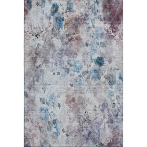 HomeRoots 10' Blue Blush Ivory Floral Washable Area Rug - Durable, UV-Protected, Family-Friendly Design for All Spaces 657701