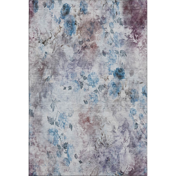 HomeRoots 10' Blue Blush Ivory Floral Washable Area Rug - Durable, UV-Protected, Family-Friendly Design for All Spaces 657701