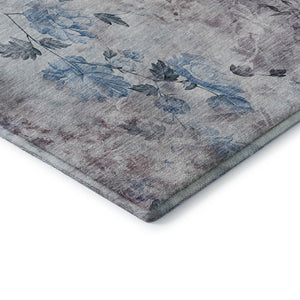 HomeRoots 10' Blue Blush Ivory Floral Washable Area Rug - Durable, UV-Protected, Family-Friendly Design for All Spaces 657701