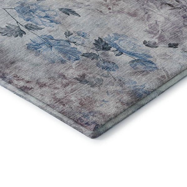 HomeRoots 10' Blue Blush Ivory Floral Washable Area Rug - Durable, UV-Protected, Family-Friendly Design for All Spaces 657701